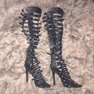 Black Gladiator Heels
